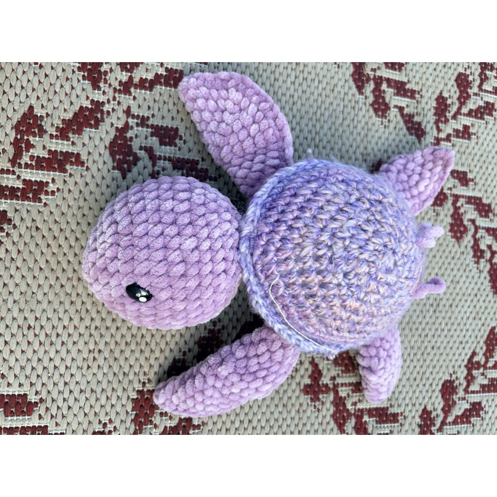 Small crochet sea turtle, handmade Purple Turtle